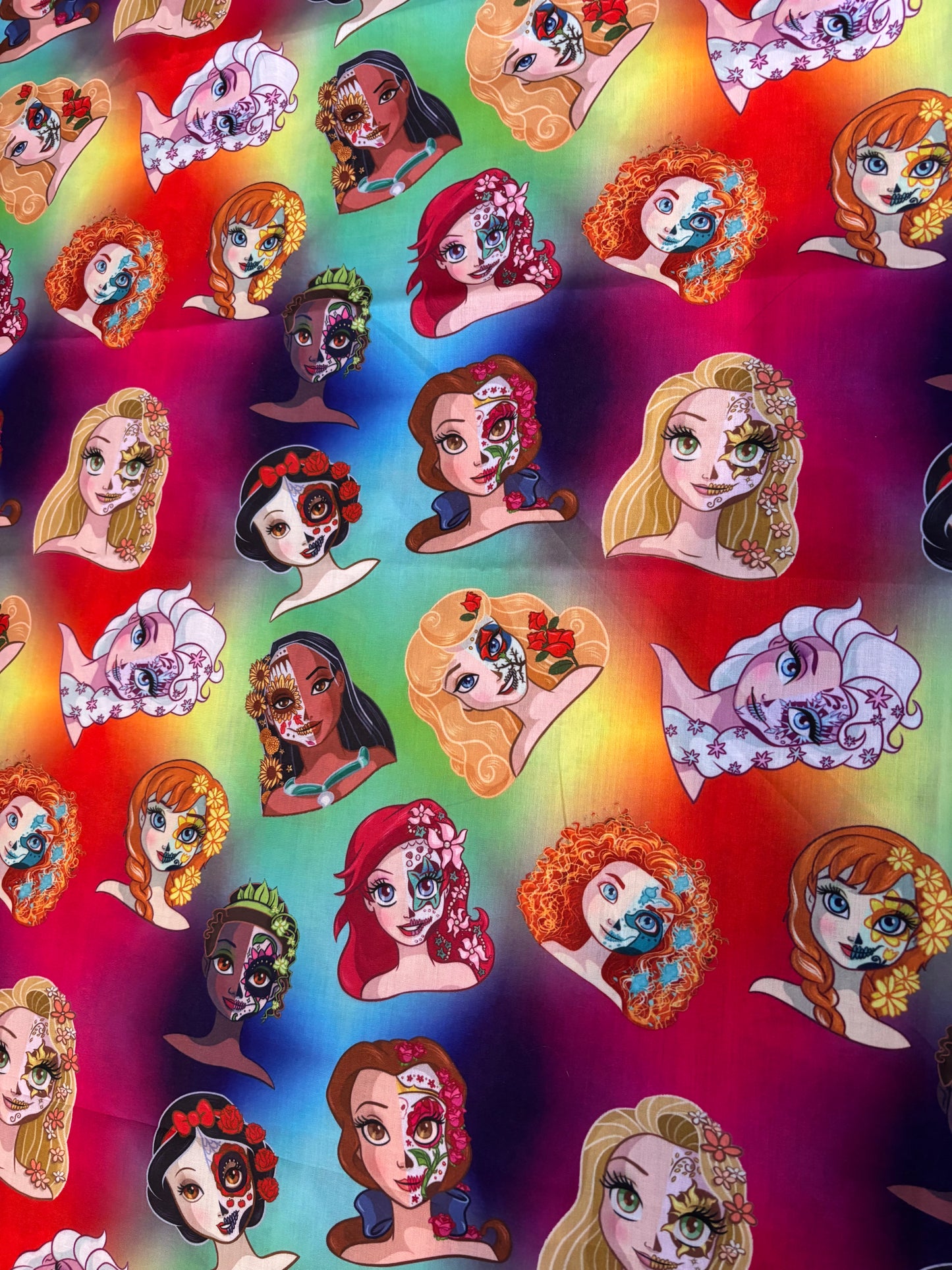 Sugar skull Disney fabric