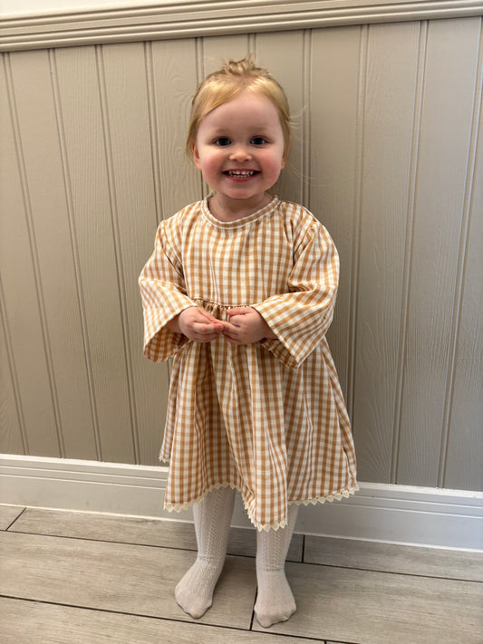 Neutral check fabric