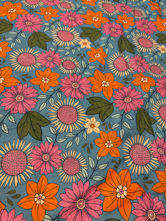 Retro bright floral