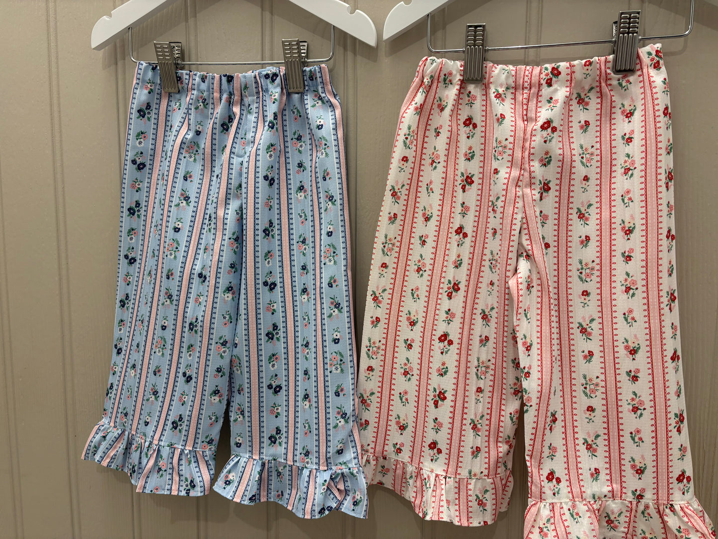 BLUE Isadora ruffle trousers 9-12 months