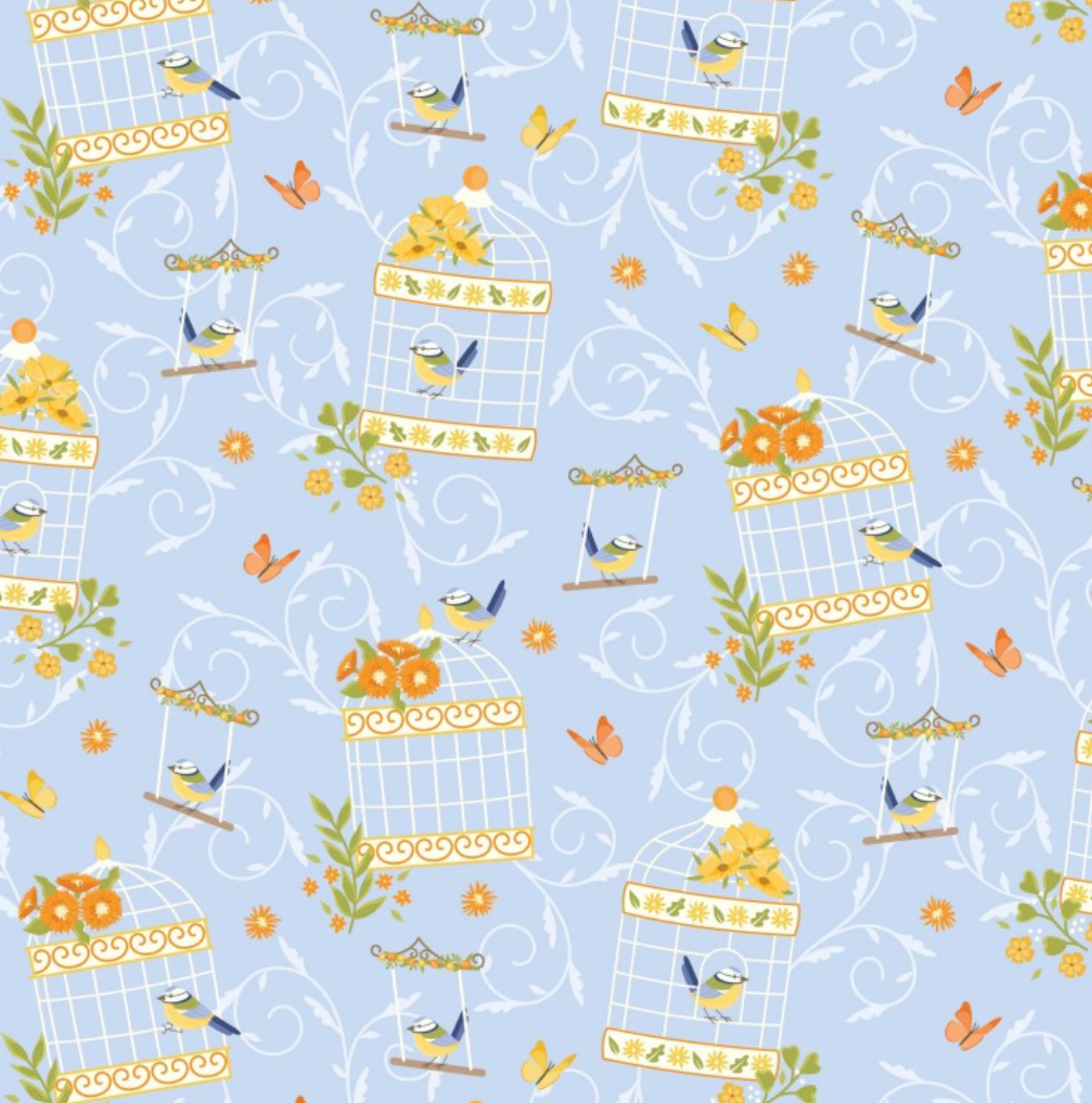 Blue bird cages