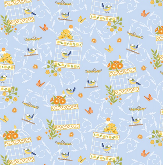 Blue bird cages