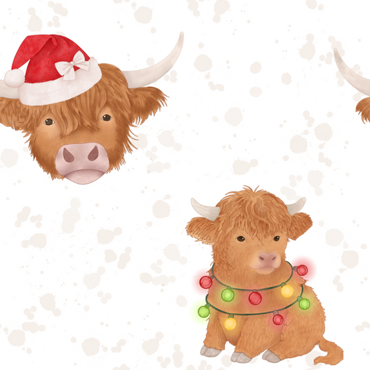 Christmas highland cows